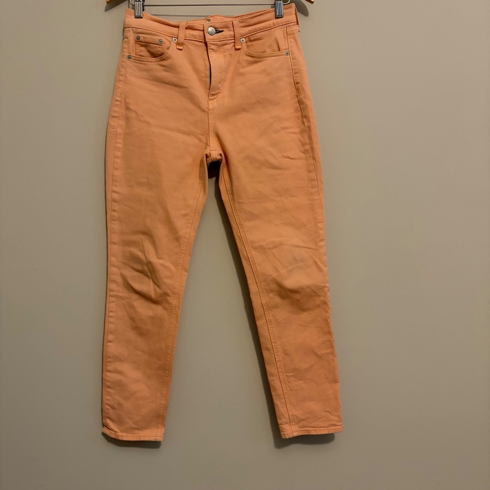 Rag & Bone High Rise Skinny Jeans 26 Prairie Sun Orange Peach W1532O137PRS